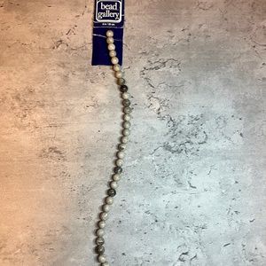 COPY - NWT Grey Flower Stone Round Beads